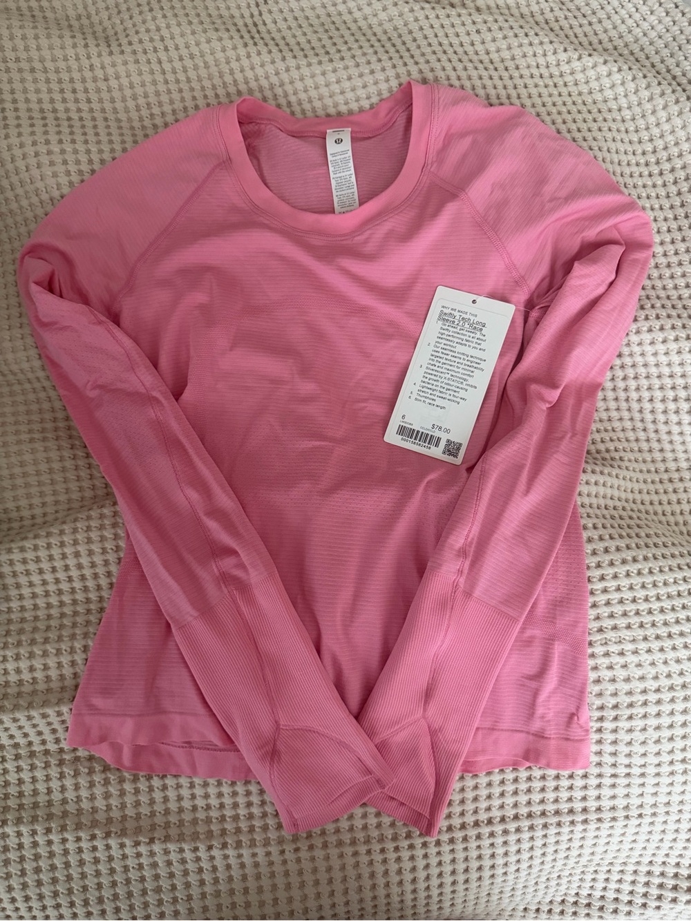 lululemon athletica Pink Ribbed Long Sleeve Crew